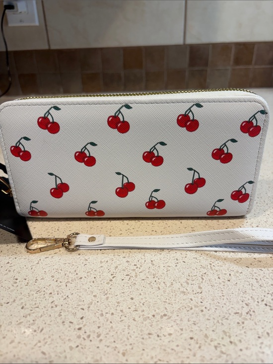 Montres Carlo Handbags - Montres Carlo NWT Vegan Leather Cherry Print Wallet/Wristlet